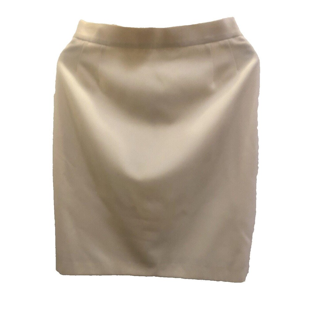 Vintage ESCADA Margaretha Ley Cream New Wool Pencil Skirt | Sz 40 (US 10)